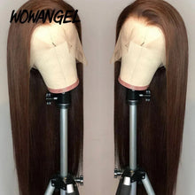Load image into Gallery viewer, Chocolate Brown Glueless Brazilian 5X5 Closure 13X4 13X6 Frontal HD Lace Wigs