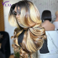 Load image into Gallery viewer, Ombre Blonde w/ Dark Roots Glueless 4X4 Closure 13X4 HD Lace Frontal Wigs