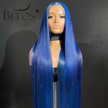 Load image into Gallery viewer, Electric Blue Straight Glueless 5X5 Closure 13X6 Frontal Lace Wigs