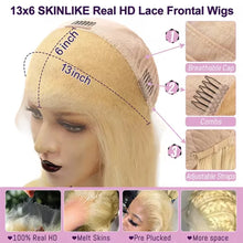 Load image into Gallery viewer, Platinum Blonde Straight Brazilian 13X6 HD Lace Frontal Wig