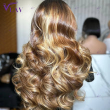 Load image into Gallery viewer, Ombre Blonde w/ Dark Roots Glueless 4X4 Closure 13X4 HD Lace Frontal Wigs