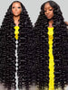 Black Deep Water Wave Brazilian 13X6 HD Lace Frontal 360 Full Wigs