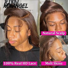 Load image into Gallery viewer, Chocolate Brown Glueless Brazilian 5X5 Closure 13X4 13X6 Frontal HD Lace Wigs
