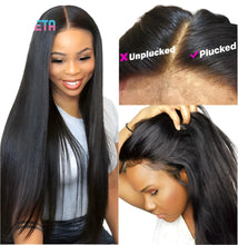 Load image into Gallery viewer, Black Bone Straight Brazilian 13X6 HD Lace Frontal Wig w/ Baby Hair

