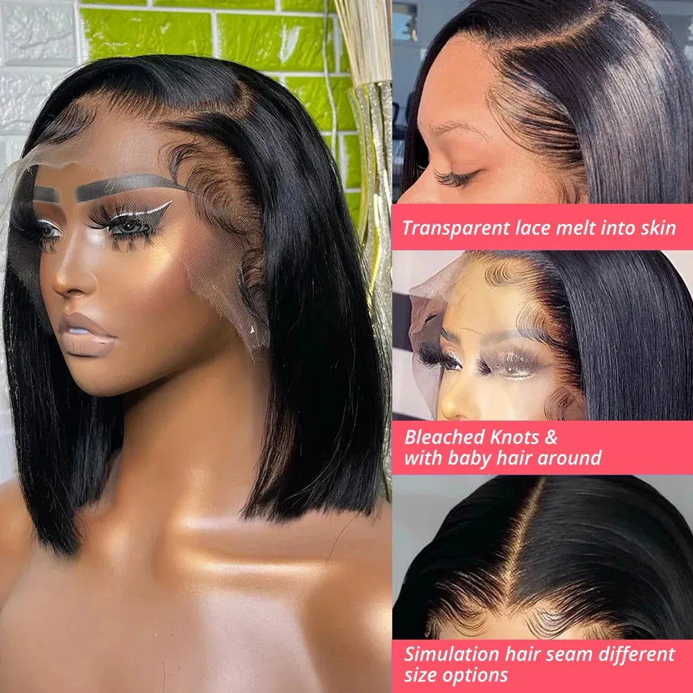 Black Brazilian 13X4  Bob Lace Frontal Wig