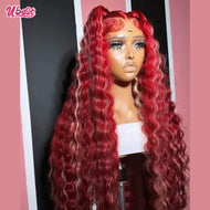 Red w/ Platinum Blonde Highlights Brazilian 13X6 Lace Frontal Wig
