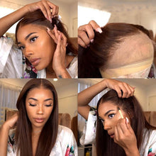 Load image into Gallery viewer, Chocolate Brown Glueless Brazilian 5X5 Closure 13X4 13X6 Frontal HD Lace Wigs

