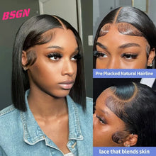 Load image into Gallery viewer, Black Bob 13X4 Glueless HD Lace Frontal Wig
