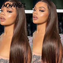 Load image into Gallery viewer, Chocolate Brown Glueless Brazilian 5X5 Closure 13X4 13X6 Frontal HD Lace Wigs
