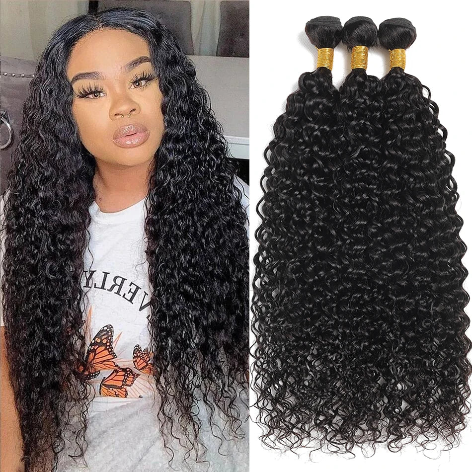 Black Water Wave Brazilian Bundle Extensions 1pc 3pc 4pc