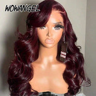 Dark Burgundy Body Wave Glueless Brazilian 13X6 HD Lace Frontal Wig