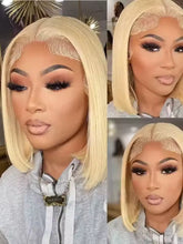 Load image into Gallery viewer, Platinum Blonde Brazilian 13X4 Bob Lace Frontal Wig
