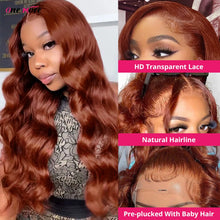 Load image into Gallery viewer, Burgundy Deep Wave Brazilian 13X6 Lace Frontal Wig
