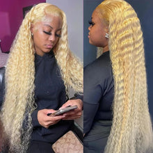 Load image into Gallery viewer, Honey Blonde Deep Wave Brazilian 13X6 HD Lace Frontal Wig
