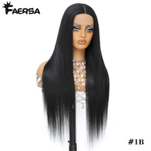 Load image into Gallery viewer, Natural Black Straight Glueless Synthetic 13X6 HD Lace Frontal Wig
