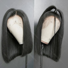 Load image into Gallery viewer, Black Bone Straight 13X4 Bob Lace Frontal Wig

