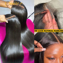 Load image into Gallery viewer, Natural Black Straight Glueless 5X5 Closure 13X6 Frontal 360 Full HD Lace Wigs
