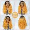 Ombre Blonde Curly Glueless Synthetic 13X6 HD Lace Frontal Wig