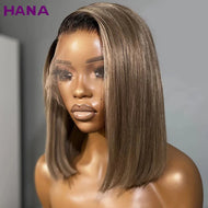Ombre Ash Blonde Straight BOB 13X4 Lace Frontal Wig