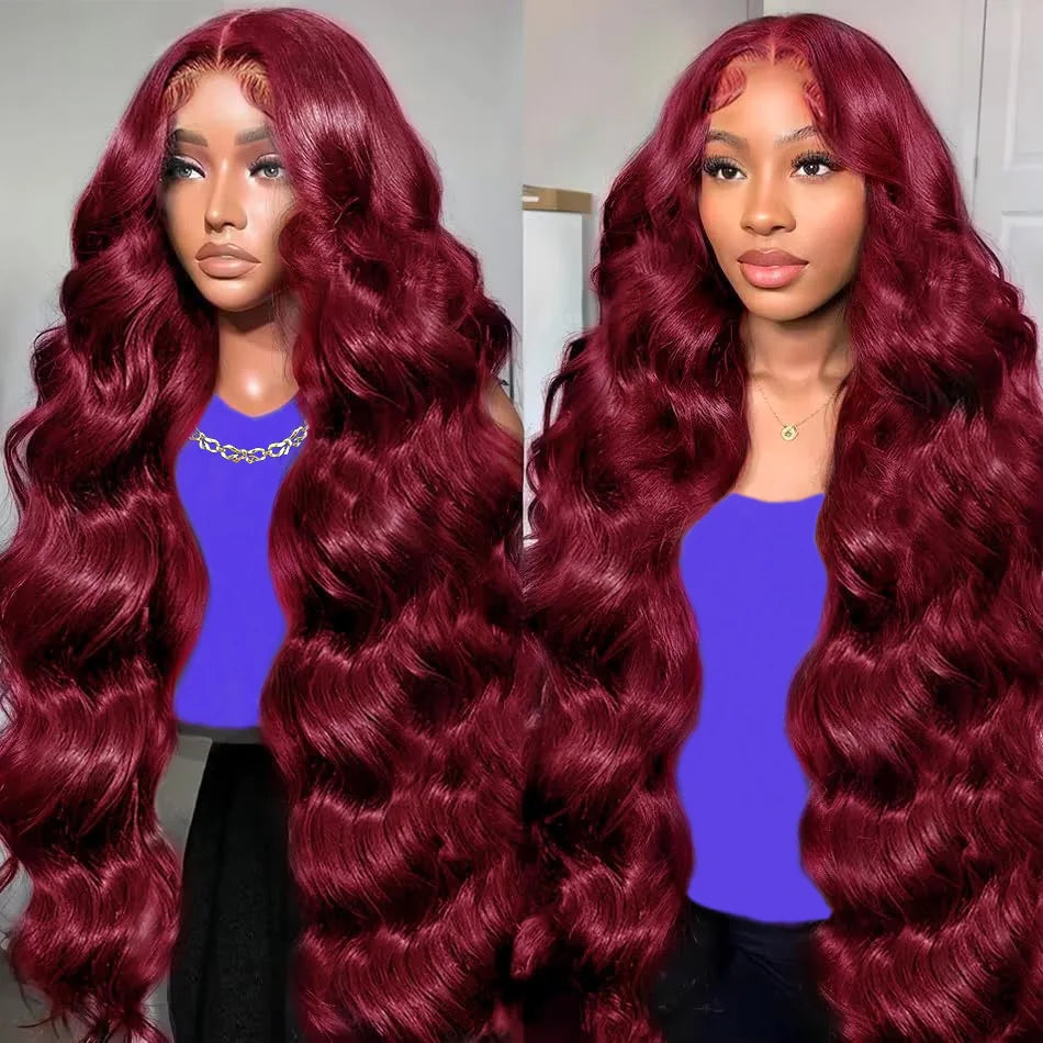 Burgundy Body Wave Brazilian 13X6 Lace Frontal Wig