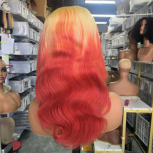 Load image into Gallery viewer, Orange Ginger w/ Blonde Highlights Brazilian 13X6 Lace Frontal Wig

