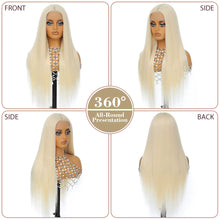 Load image into Gallery viewer, Platinum Blonde Straight Glueless Synthetic 13X6 HD Lace Frontal Wig
