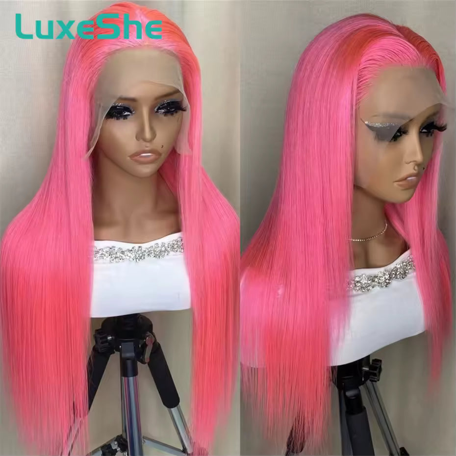 Pink Brazilian 13X6 Lace Frontal Wig
