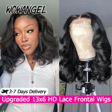 Load image into Gallery viewer, Natural Black BOB Body Wave Glueless Brazilian 13X6 HD Lace Frontal Wig
