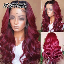 Load image into Gallery viewer, Ombre Burgundy Body Wave Brazilian 13X6 HD Lace Frontal Wig
