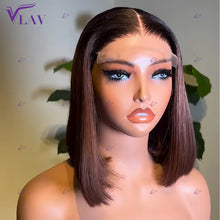 Load image into Gallery viewer, Brown BOB Straight Glueless 5X5 Closure 13X4 13X6 HD Lace Frontal Wigs
