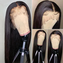 Load image into Gallery viewer, Black Bone Straight Brazilian 13X6 HD Lace Frontal Wig w/ Baby Hair
