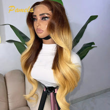 Load image into Gallery viewer, Ombre Brown &amp; Blonde Body Wave Glueless 4X4 Closure 13X4 Frontal Lace Wigs
