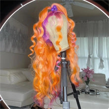 Load image into Gallery viewer, Purple, Orange, Blonde, Pink, Green Body Wave Brazilian 13X4 Lace Frontal Wig
