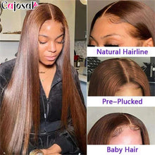 Load image into Gallery viewer, Honey Brown Bone Straight Brazilian 13X6 HD Lace Frontal Wig
