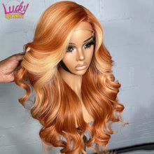 Load image into Gallery viewer, Ginger w/ Blonde Highlights Brazilian 13X6 Lace Frontal Wig
