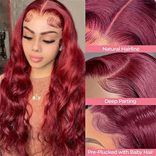 Load image into Gallery viewer, Burgundy Body Wave Brazilian 13X6 Lace Frontal Wig
