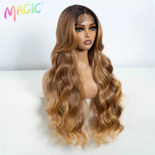 Load image into Gallery viewer, Ombre Honey Blonde Body Wave Synthetic 13X4 Lace Frontal Wig
