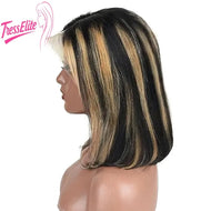 Black w/ Blonde Highlights Bob Brazilian 13X4 Lace Frontal Wig
