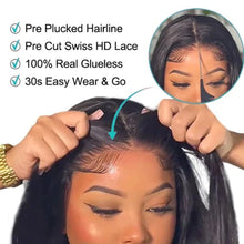 Load image into Gallery viewer, Black Glueless Body Wave Brazilian 13X6 HD Lace Frontal 360 Full Wigs
