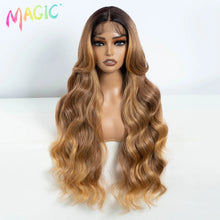 Load image into Gallery viewer, Ombre Honey Blonde Body Wave Synthetic 13X4 Lace Frontal Wig
