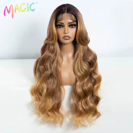 Ombre Honey Blonde Body Wave Synthetic 13X4 Lace Frontal Wig