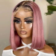 Ombre Pink Brazilian 13X6 Bob Lace Frontal Wig