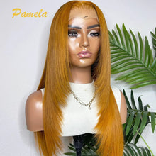 Load image into Gallery viewer, Orange Straight Brazilian 360 HD Full Lace Wig
