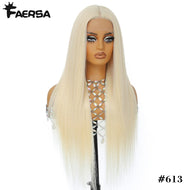 Platinum Blonde Straight Glueless Synthetic 13X6 HD Lace Frontal Wig