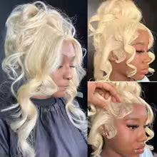 Load image into Gallery viewer, Platinum Blonde Body Wave Brazilian 13X6 Lace Frontal 360 Full Wigs
