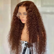 Chocolate Brown Kinky Brazilian 13X6 Lace Frontal Wig