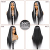 Black w/ Grey Highlights Straight Glueless Synthetic 13X6 HD Lace Frontal Wig
