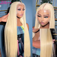 Platinum Blonde Bone Straight Brazilian 13X6 Lace Frontal Wig