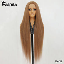 Load image into Gallery viewer, Light Brown Straight Glueless Synthetic 13X6 HD Lace Frontal Wig
