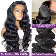Black Body Wave Glueless Brazilian 13X6 Lace Frontal Wig